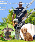 6.5 Foot 5/64 Inch Stainless Steel Chain for Home and Outdoor Use, ideal for hanging bird feeders, plants, shown with dog and bird feeder.