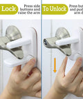4 Pack Door Lever Locks For Toddlers Babyproofing Made Easy No Tools Needed One Hand Operation Durable ABS With 3M Adhesive
