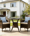 Outdoor Indoor Throw Pillows 2 Piece Set With Cozy Plush Inserts 18 By 18 Inch Square Pebble Blue on patio chairs