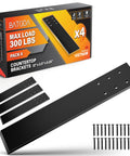 Built Like A Tank Heavy Duty 12 Inch Countertop Support Brackets Set Of 4 Steel Knee Wall Brace Perfect For Kitchen Remodeling, showing black steel brackets.