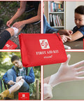 Compact 150 Piece First Aid Kit With Foil Blanket And Scissors, Mini Emergency Bag for Home Travel Camping Sports