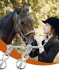 4 Pack Stainless Steel Horse Tie Rings For Training And Tension Relief Indoor Outdoor Use Eye Bolt Snap Compatible Tack And Trailer Gear Safe Magnetic Ring Tie System For Beginners And Trainees with horse and rider in background