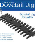 Professional Dovetail Jig System With Precision Flush Trim Bearing For Knocking Out Ridiculously Tight Joints Without Breaking A Sweat On Any Weekend Woodworking Project, 15-inch aluminum template with router bits.