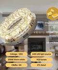 Dope Modern Crystal Ceiling Light With Dimmable LED Flush Mount 12 Inch Chrome Industrial Chandelier for various interior uses