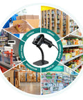 USB Wired Barcode Scanner With Stand For Computer And POS 2D 1D QR Code Reader Handheld CMOS Image Barcode Scanner for retail and library use
