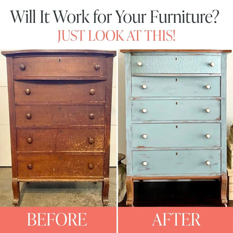 Before and after of furniture using All In One Chalk Paint For Furniture And Cabinets With Built In Primer And Top Coat No Fuss Eco Friendly Matte Finish Works On Wood Metal Laminate And More Liquorice Black Pint 16 Oz
