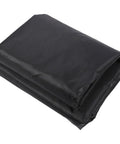Heavy duty black 600D forklift cover folded, provides robust protection. Rid Your Rig From Rain And Dirt With This Straight Up Tough Six Hundred Denier Forklift Cover Featuring Universal Fit And Reflective Strips For Total Job Site Peace Of Mind.