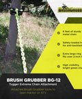 6 Foot Steel Tugger Chain With Anti Backlash Design for Attaching Tools to ATV or Lawn Tractor connected to tree