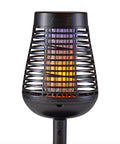 Close-up of Solar Insect Killer Torch Bug Zapper And Accent Light For Patio Outdoor Pest Control with Flickering Flame LED design.