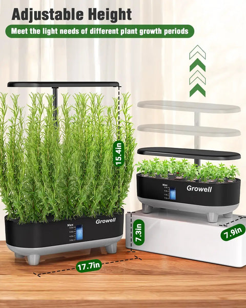 Hydroponics Growing System Kit With 16 Pods Indoor Garden, adjustable height 28W full spectrum LED and smart light modes
