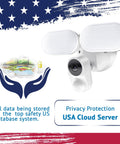 Outdoor Floodlight Security Camera With 2600 Lumen LEDs 1080P HD WiFi Waterproof Motion Detection Alerts Clear Night Vision