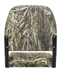 Padded Folding Boat Seat With Backrest For Bass Boats, Ultra Comfy, Dockside Ready, Durable Aluminum Hinges, Camo Pattern