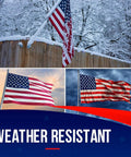 Heavy Duty 3x5 Outdoor American Flag Made In USA With Embroidered Stars And Sewn Stripes Built To Last, Durable Nylon Construction