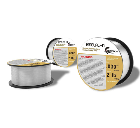 Gasless Flux Core Welding Wire Stainless Steel E308LFC-O 0.030 Inch Diameter 2 Pound Spool Self Shielded For Easy Welds