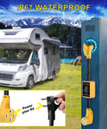 RV Surge Protector 50 Amp With 5000 Joules Surge Protection Voltage Monitor and Circuit Analyzer in rainy environment