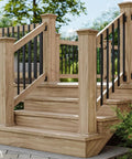 Wooden deck stairs with 25 pack deck balusters with end caps and screws 32.25 inch rectangle stair railing spindles kit