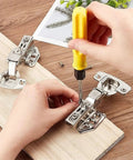 Installing Two Pack Stainless Steel Cabinet Door Hinges With Hydraulic Dampers Soft Close Quiet Wardrobe Hinges Concealed
