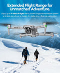 AI Guided 4K Drone With Camera For Adults, FAA Approved in snowy mountains, showcasing 360 Degree Obstacle Avoidance.