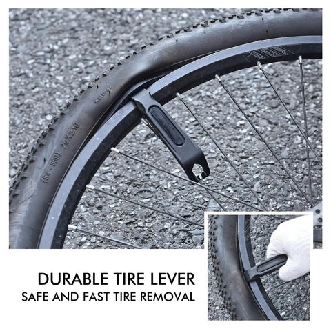 Ride Ready Bike Repair Kit With 16 In 1 Multitool Tire Levers And Patch Kit For Cyclists On Road And Trail Portable Chrome Tools