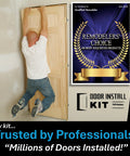 Premium Door Install Kit Max Strength Secures Both Sides To Wall With Patented Bracket System, 2-3x Stronger Than Standard Kits