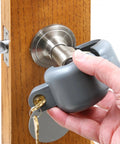 Installing Doorknob Lock-Out Device With Key Blocks Access To The Keyhole On Round Knobs Up To Two And Seven Eighths Inches