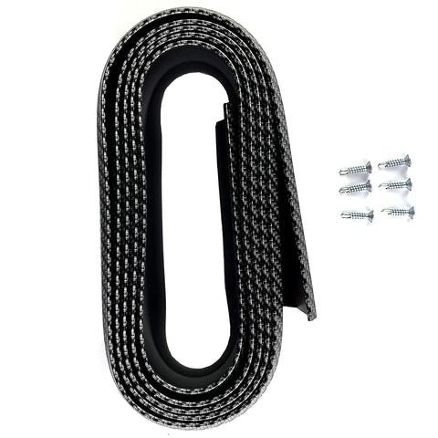 Carbon Fiber Look Front Bumper Lip Universal 8.2 Ft Splitter Spoiler Side Skirt For Cars And Trucks, Waterproof Rubber Trim