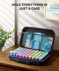 60 Slot Diamond Art Storage Case For Adults Portable Bead Organizer for diamond painting with tools in black case