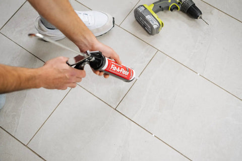 Applying DIY Friendly Floor Repair Adhesive For Loose Tiles And Creaky Floors, Heavy Duty Strength Bond For Tile Ceramic Porcelain Marble Stone