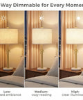 3-way dimmable gold table lamp with adjustable height from 22 to 30 inches, marble base, for bedroom or living room.