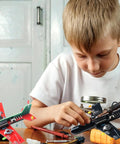 Child using Dope Soldering Practice Kit For Beginners Build Two Mini Display Aircraft With 3 Color LEDs A Hands On STEM