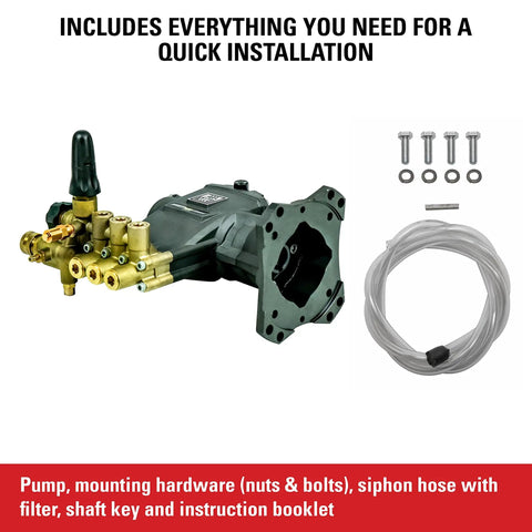 4000 Psi 3.5 Gpm Horizontal Replacement Pressure Washer Pump Kit for Power Washers Save Cash By Replacing The Pump Easy Install