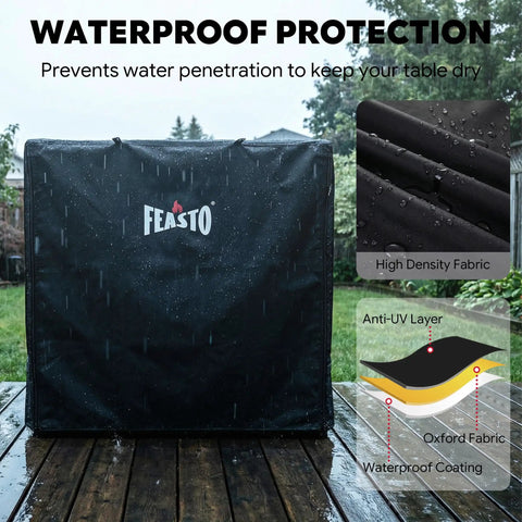 36 Inch Outdoor Prep Table Cover For Grill Island Setup And Kitchen Island All Weather Waterproof 600D Cart Cover Black in rain