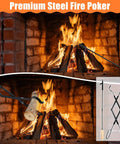 All In One Campfire Gear Set With A 32 Inch Roasting Stick, 25 Inch Fireplace Tong, And Six Fire Pit Sticks near a fire