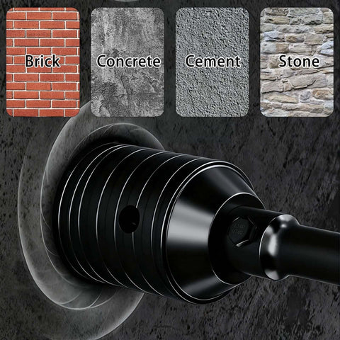 DECKRKAT 2-1/2 in concrete hole saw kit with SDS Plus shank, black teeth, 2 center bits for concrete/brick/stone.