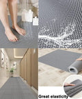 Heavy Duty PVC Drainage Mat 3 Ft By 10 Ft, 1/4 Inch Thick, non-slip for wet areas, showing rolled and unrolled views, fast drainage