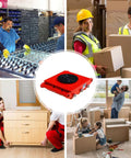 Heavy Duty Mechanical Moving Skates With Reinforced Steel Rollers For Shifting 15 Ton Equipment Smooth Warehouse Glide, red skates with wheels in center