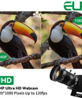 5-50mm 10X USB Zoom Camera With 12MP Sensor 1080P 120FPS Varifocal CS Mount Lens features shown on bird photo comparison
