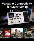 Dual Stomp Multi Effects Guitar Pedals Dope Rechargeable Processor with expression wah and volume on stage and studio display