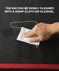 Hand cleaning ink from textured surface using a cloth using Precision Foam Cutting Kit For Custom Shadow Foam Organizers With Heavy Duty Utility Blades. Slick Layouts For Kaizen Toolboxes Drawer Systems And Shop Storage. Smooth Moves On Every Cut Job.