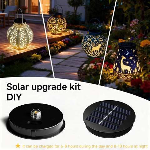 4 Pack Solar Light Replacement Tops For Outdoor Lanterns Top 3.14 Inch Round Panels And Bottom 2.87 Inch Weatherproof LED Modules