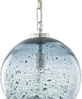 Mist Pendant Ceiling Light Fixture In Dope Blue Finish, glass globe design, space saving indoor pendant lighting, UL/CUL certified