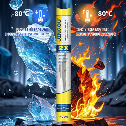 Front And Rear Windshield Wiper Blades 28 20 16 Inch Set Compatible With 2011 2020 Toyota Sienna Graphite Rubber on icy and hot background.