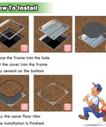 Step-by-step installation of Heavy Duty Waterproof Rectangular Drainage Cover With Hidden Embedded Manhole And Septic Tank Lid