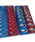 2 In 1 Thread Checker And Nut Bolt Identifier Gauge Set With 40 Sizes For Quick And Accurate Thread Sizing In Hardened Steel Blue 2 Piece Kit