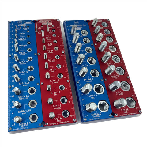 2 In 1 Thread Checker And Nut Bolt Identifier Gauge Set With 40 Sizes For Quick And Accurate Thread Sizing In Hardened Steel Blue 2 Piece Kit