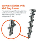 Close-up of Wall Dog Screw for Badass Heavy Duty Picture Hangers With Tough Aluminum Grip, ideal for drywall and concrete installation.