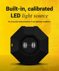 Portable Color Sensor And Color Matcher Tool With 300000 Plus Paint Library shown with LED light source for lighting accuracy.