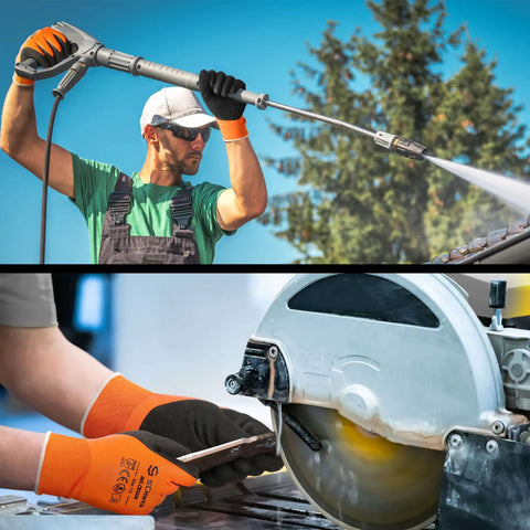 Waterproof Work Gloves for Men and Women, Double Latex Coated, Non Slip Grip, Two Pairs, Gardening and Construction, PFAS Free