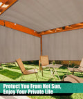Twin Pack 90 Percent Sun Shade Cloth With Grommets Ten By Six Point Six Feet For Pergola Shade Patio Privacy UV Block Mocha Canopy Porch Cover Enclosure For Outdoor Patio Garden Carport Backyard installed on pergola
