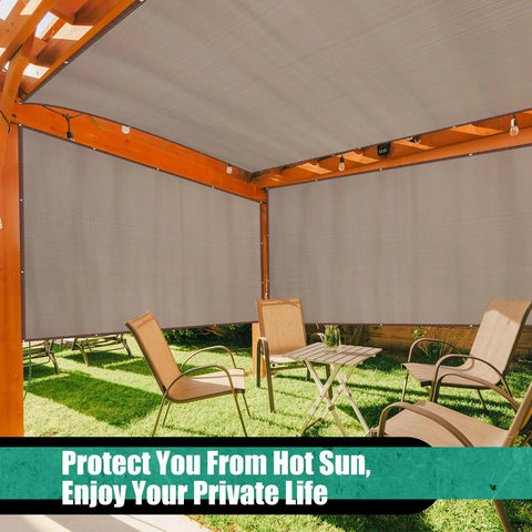 Twin Pack 90 Percent Sun Shade Cloth With Grommets Ten By Six Point Six Feet For Pergola Shade Patio Privacy UV Block Mocha Canopy Porch Cover Enclosure For Outdoor Patio Garden Carport Backyard installed on pergola
